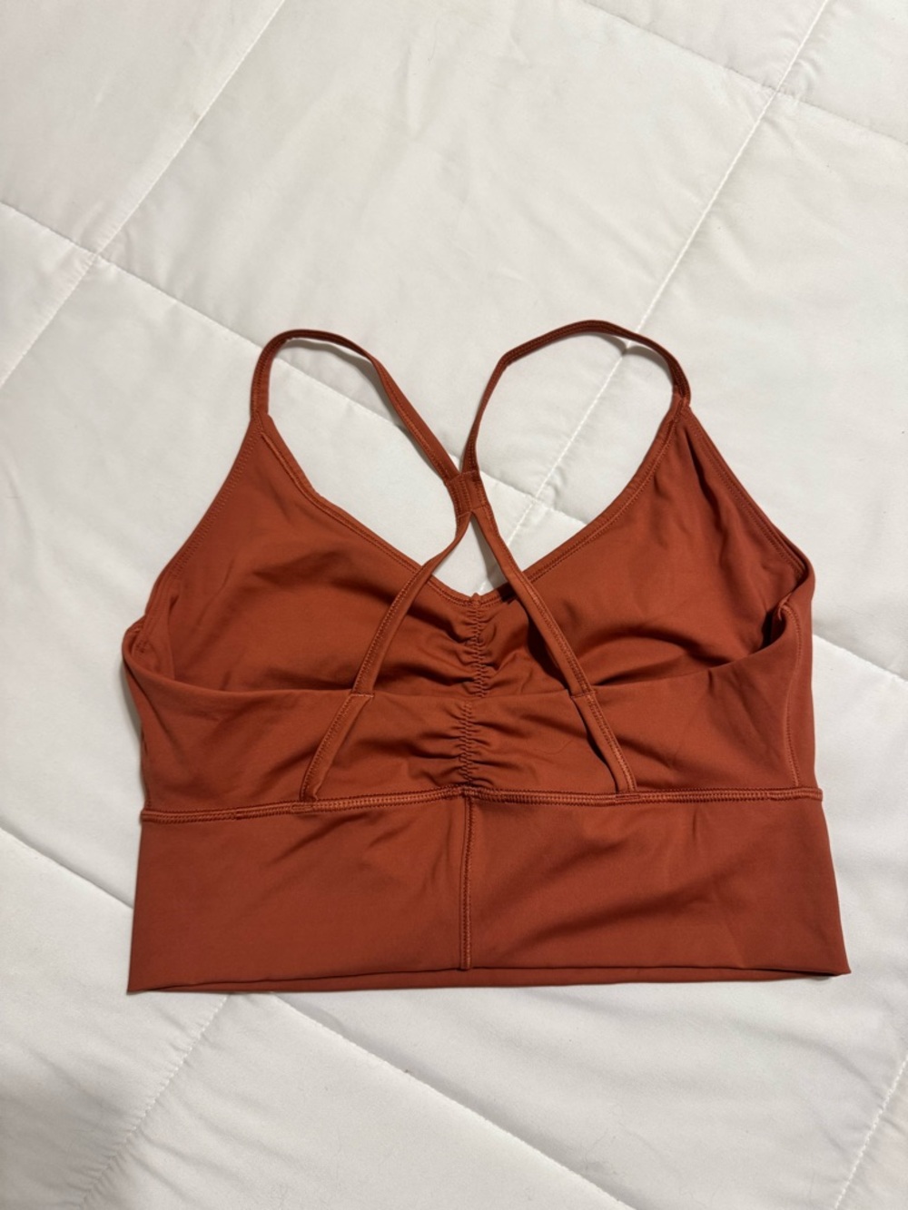 Gymshark Rust Orange Workout Bra and Bike Shorts Set Size Medium - Picture 5 of 5